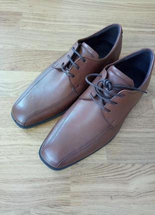Шкіряні класичні туфлі туфлі-оксфорди ecco edinburgh 40розм, 632654 оригінал8 фото
