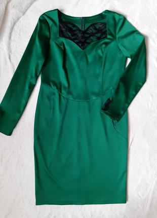 Шикарне плаття-футляр смарагдового кольору 50 рр2 фото