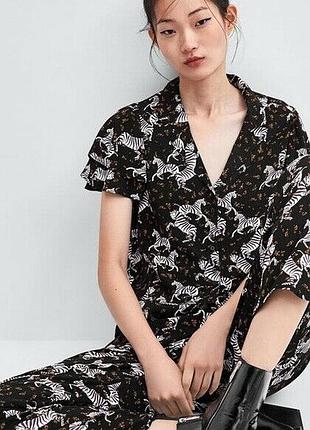 Блуза в звіриний принт zara