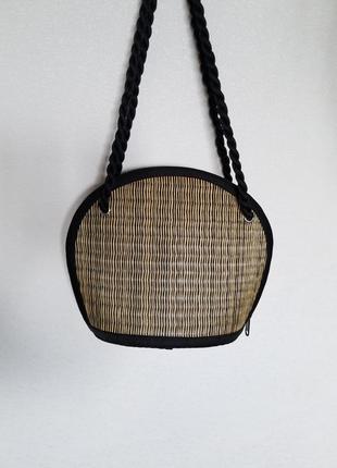 Кругла сумка з солом'яним плетінням baskets of cambodia