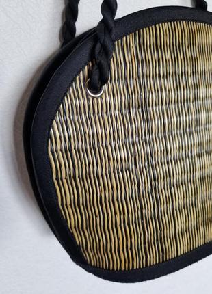 Круглая сумка с соломенным плетением baskets of cambodia3 фото