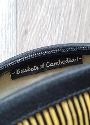 Кругла сумка з солом'яним плетінням baskets of cambodia8 фото