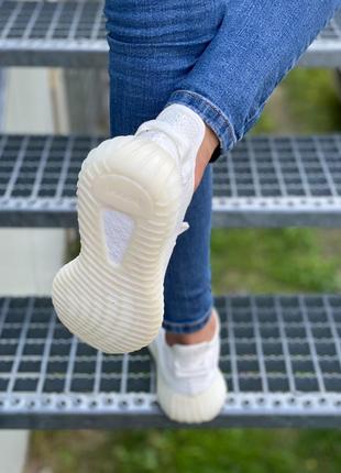 Жіночі білі кросівки adidas yeezy boost 350 cream white, кросівки адідас, літні легкі кросы7 фото