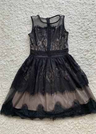 Кружевное чёрное платье3 фото