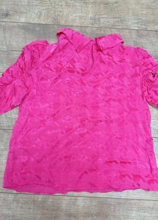 Жаккардовый топ блуза блузка zara с атласным эффектом5 фото