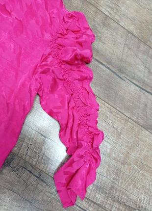 Жаккардовый топ блуза блузка zara с атласным эффектом9 фото