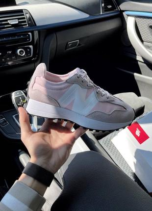 New balance nb 327 pink white кроссовки нью баланс наложенный платёж купить5 фото