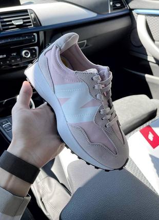 New balance nb 327 pink white кроссовки нью баланс наложенный платёж купить7 фото