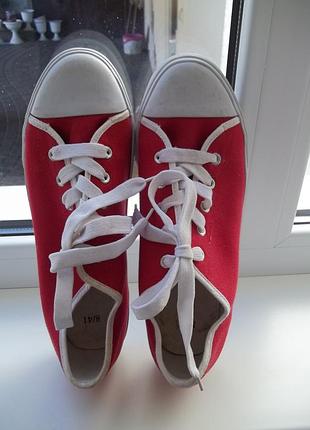 (устілка 26 см - 41 р) червоні кеди чоловічі оригінал нові німеччина (сток)