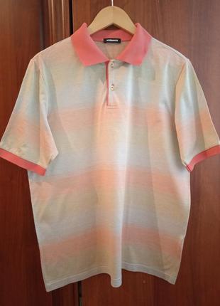 Р.50 "walbusch" хлопковая поло с сатиновой обработкой нити