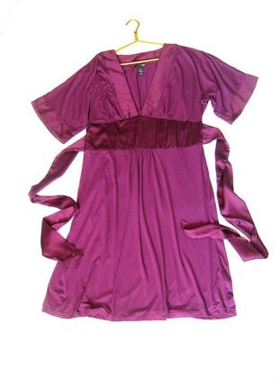 Платье h&m цвета марсала, v-образный вырез, вискозный трикотаж, с поясом2 фото