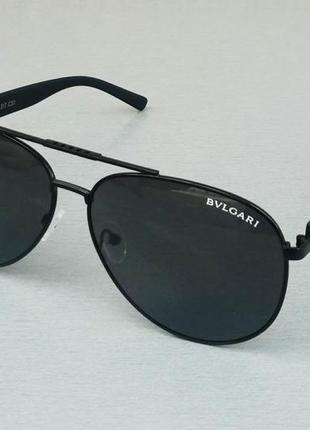 Bvlgari окуляри краплі чоловічі чорні сонцезахисні в металевій оправі