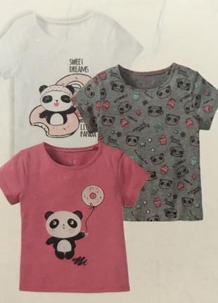 Набор футболок на девочку lupilu летние красивый набор футболочек для девочек