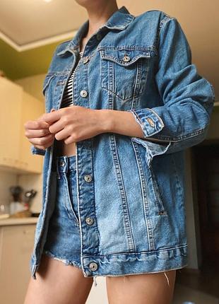 Джинсовий подовжений піджак dilvin oversize