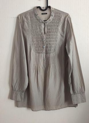 Блуза шовкова з манишкою і мтразами