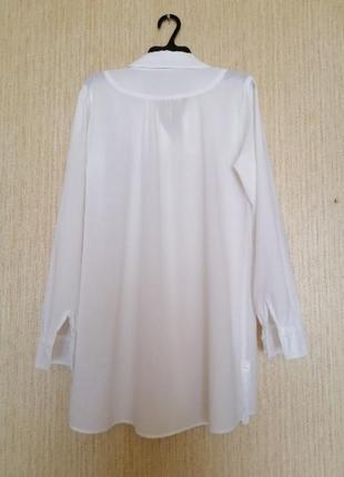 Белая хлопковая летняя рубашка платье от бренда  h&m5 фото