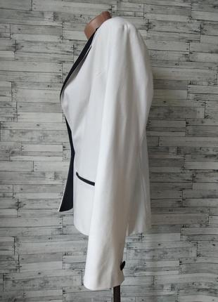 Пиджак женский белый amisu с черными вставками