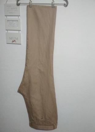 Большой размер котон лён фирменные натуральне бежевые штаны талия 120 см, супер состав качество!!3 фото