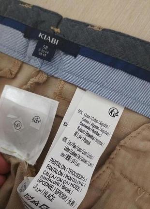Большой размер котон лён фирменные натуральне бежевые штаны талия 120 см, супер состав качество!!8 фото