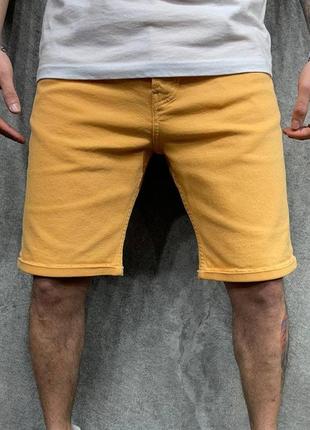 Джинсовые шорты мужские базовые оранжевые турция / джинсові шорти чоловічі базові оранж турречина
