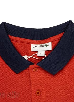 Мужская футболка поло lacoste, цвет красный, разные размеры в наличии6 фото