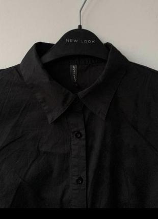 Брендовая чёрная блуза nafnaf с короткими рукавами офисная летняя дресс код3 фото