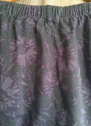 100% коттон. длинная джинсовая женская  юбка цветочный принт. на резинке большой размер. батал.8 фото
