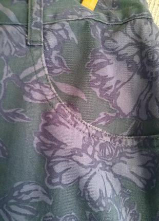 100% коттон. длинная джинсовая женская  юбка цветочный принт. на резинке большой размер. батал.7 фото