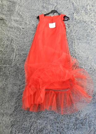 Пишне налядное платі двошарова сітка фатин з воланами рюшами красиво під пояс