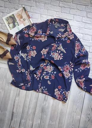 Нежная  шифоновая блузка в цветочный принт