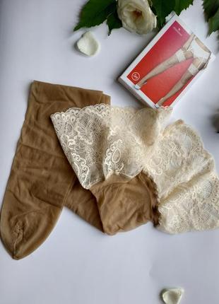 Очаровательные телесного цвета чулки под пояс obsessive 874 sto4 - обсессив размер 1/2