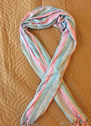 Полосатый шарф-платок1 фото