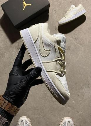 🔥 кросівки nike air jordan 1 retro low beige white.