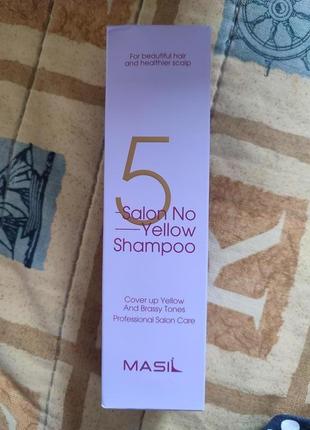 Masil 5 salon no yellow shampoo 300ml шампунь для светлых волос2 фото