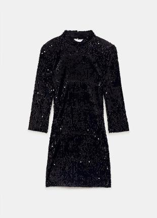 Нарядное платье в пайетках от zara