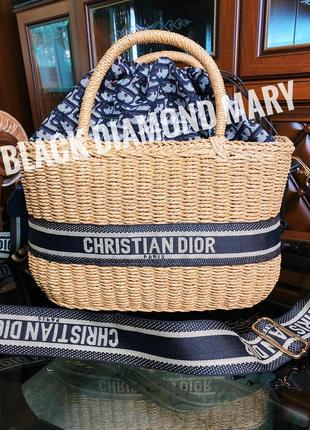 Пляжная плетеная сумочка на море на лето сумка соломенная брендовая2 фото