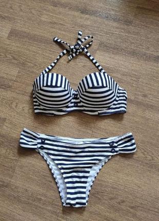 Раздельный полосатый купальник в полоску морская тематика 75 c d
