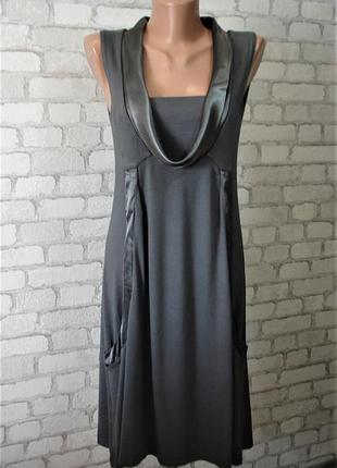 Туніка - плаття з атласу вставками + кишенями "vila" 44-46 р туреччина