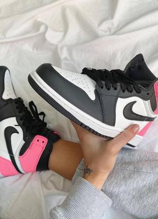 Retro 1 pink/black nike air jordan кроссовки найк джорданы наложенный платёж купить2 фото