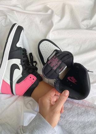 Retro 1 pink/black nike air jordan кроссовки найк джорданы наложенный платёж купить4 фото