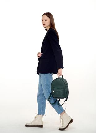Подростковый стильный зеленый качественный рюкзак для города7 фото