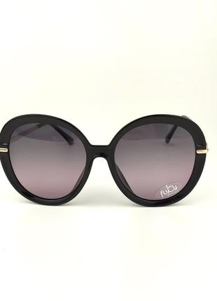 Женские солнцезащитные очки flyby «emma» в черном цвете с линзой розово-зеленый градиент4 фото