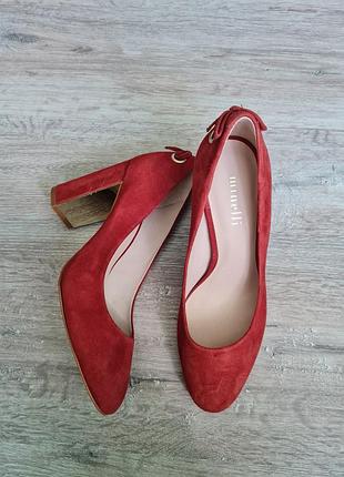 Туфли замш удобные minelli  туфлі шкіра каблук