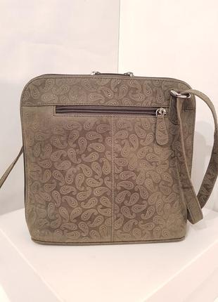 Незрівнянна шкіряна сумка nika англія красивого оливкового кольору4 фото