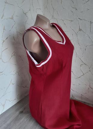 Платье сукня сарафан макси лён вишневое размер 464 фото