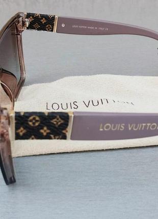 Очки в стиле louis vuitton  маска женские солнцезащитные коричневые с сирнневым градиент3 фото