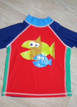 Солнцезащитная пляжная футболка на мальчика для плавания 2 3 года 92-98см