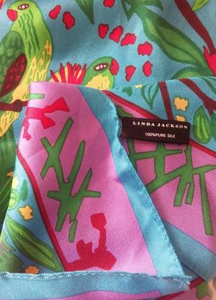Шелковый яркий платок от дизайнера и художника линды джексон4 фото