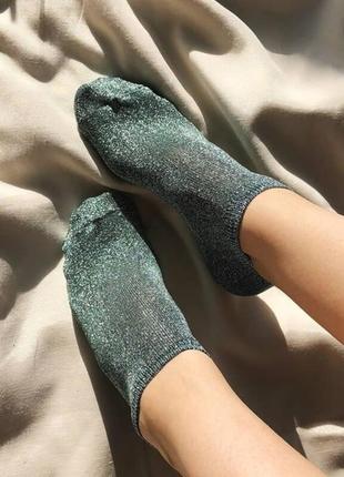 Женские носки блестящие sox dark sky dust. цвет: голубой люрекс