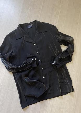 Рубашка блуза чёрная нарядная1 фото